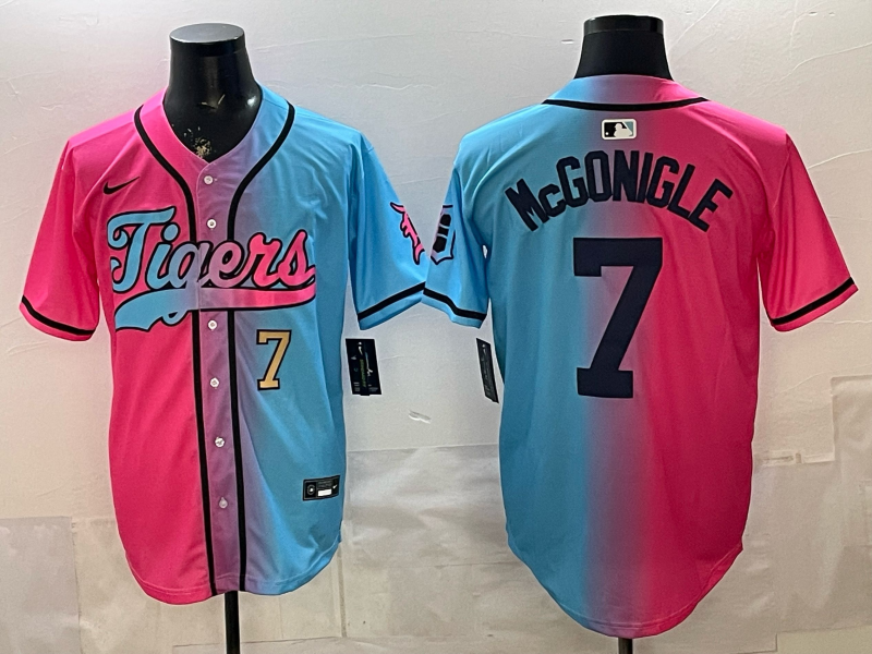 Men Detroit Tigers #7 McGonigle blue pink Nike 2026 MLB Jersey 0401002->->MLB Jersey